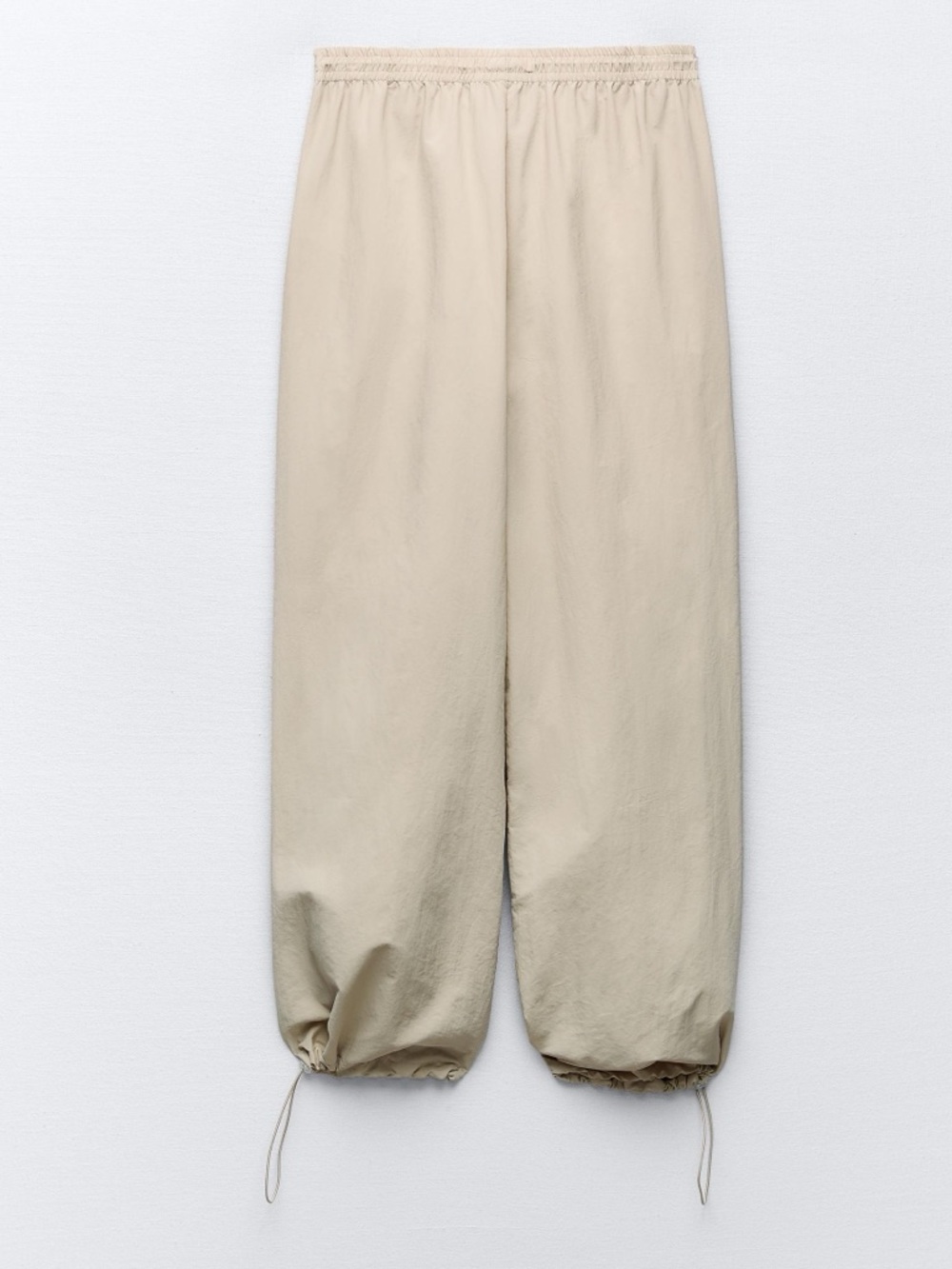 Zara Beige Wide Leg Drawstring Parachute Pants - XS NWT - Picture 8 of 10